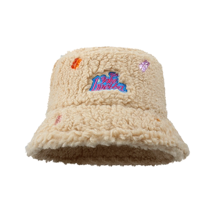 白鹿宋佳同款羊羔毛绒渔夫帽子女冬季加厚保暖显脸小盆帽护耳帽潮