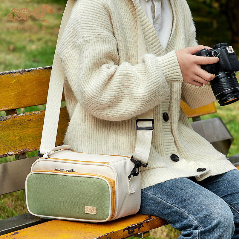 相机包女斜挎单肩摄影包高颜值数码相机包户外便携防水单反保护包适用