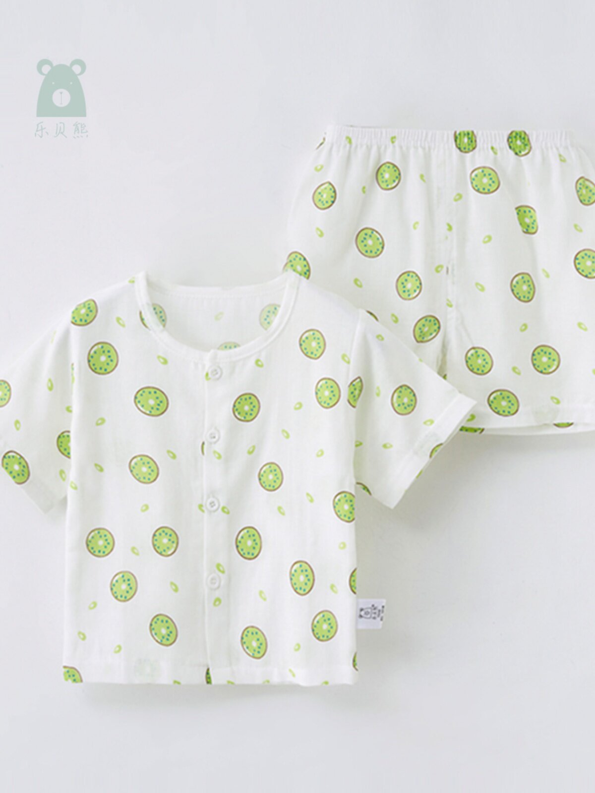 LEBEI BEAR BABY UNDERWEAR SET SUMMER THIN COTTON GAUZE SHORT SLEEVE PAJAMAS BABY HOME CLOTHES AIR CONDITIONING CLOTHES