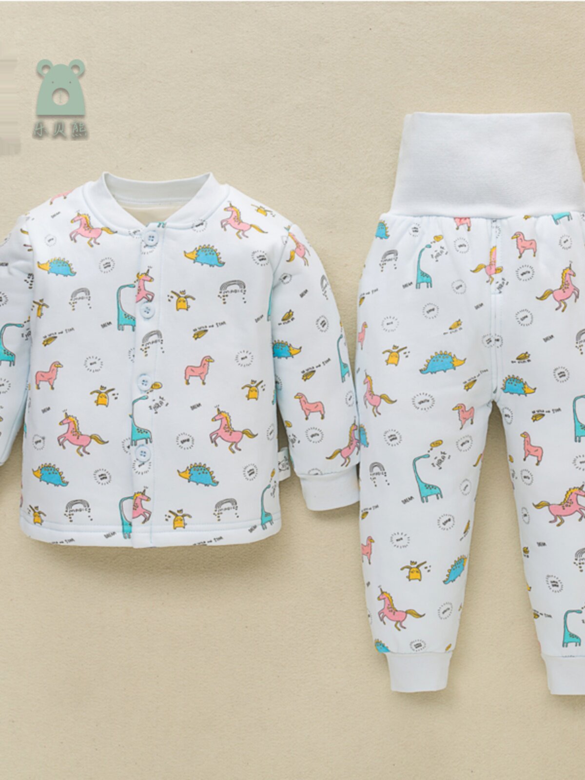 LEBEI BEAR BABY WINTER THERMAL UNDERWEAR SET BABY COTTON THICKENED PAJAMAS NEWBORN ANTARCTIC COTTON HOME SERVICE
