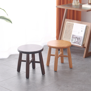 实木小凳子家用小板凳客厅餐桌创意小椅子现代简约圆凳矮凳小木凳