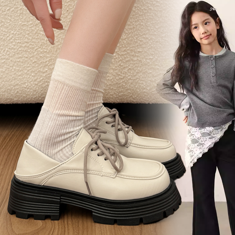 女款洋气百搭软底玛丽珍单鞋中大童女孩2026春秋新款系带小皮鞋潮,童鞋/婴儿鞋/亲子鞋,皮鞋,淘宝优惠券,粉丝福利购,淘宝优惠卷