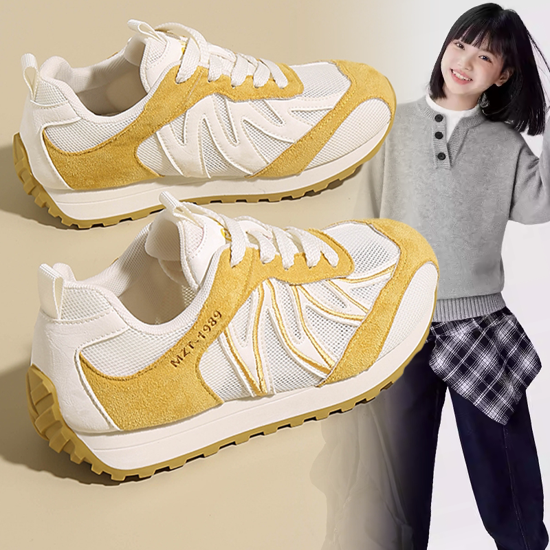 时尚潮酷个性穿搭设计休闲鞋女童2026春夏新款网面透气百搭阿甘鞋