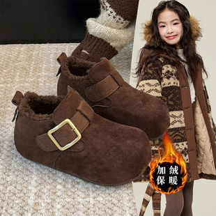 2026秋冬款加绒舒适保暖增高棉鞋女童时尚洋气复古勃肯鞋潮流爆款
