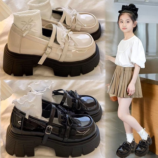 女童小皮鞋儿童百搭软底防滑单鞋春秋2026新款时尚时尚增高休闲鞋