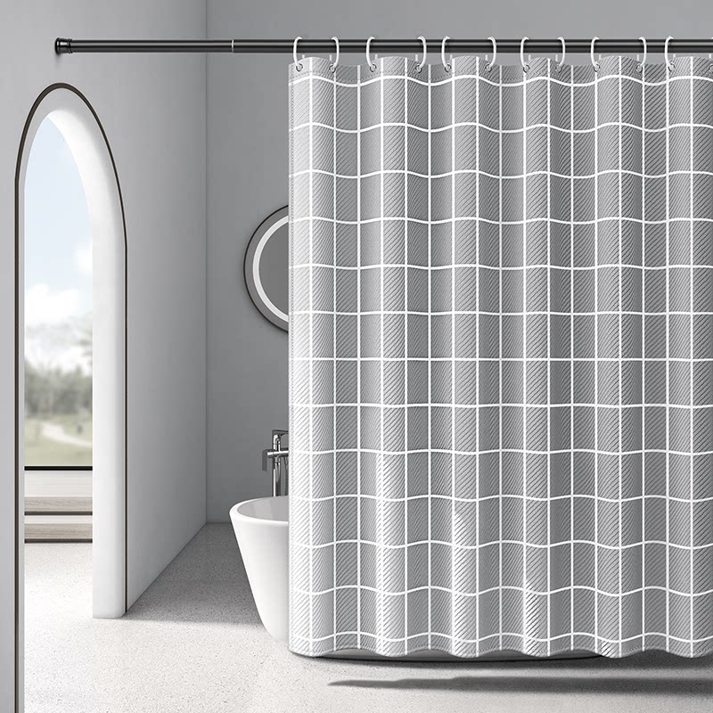 卫生间隔断防水布防霉防霉防霉浴室洗澡淋浴套装免打孔加厚窗帘子