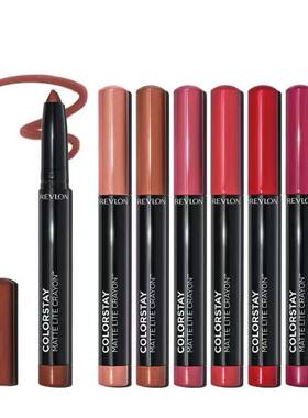 REVLON露华浓日本 细黑管哑光蜡笔唇膏 口红显色唇线笔 顺滑空气