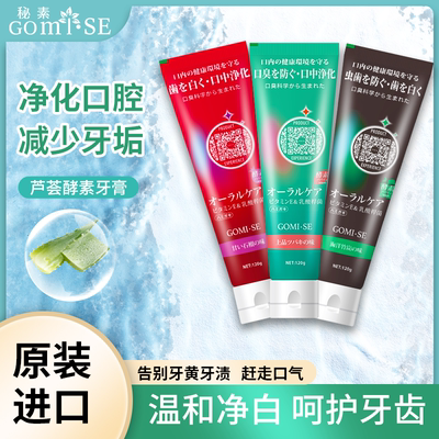 日本进口GOMISE秘素酵素牙膏120克清新口气深层清洁口腔海洋竹炭