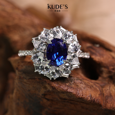 1.4ct培育蓝宝石戒指原创设计