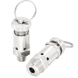 304不锈钢安全阀2分4分弹簧式空压机罐用泄压阀可调式安全溢流阀