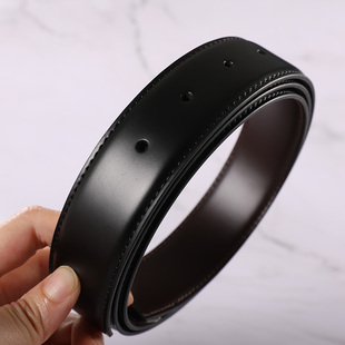 男真皮牛皮腰带无头菲格拉慕8字扣双D替换皮带不带头纯带身3.4cm