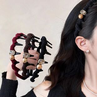 1 Piece of Vintage Rhinestone Braided Headband Suitable for