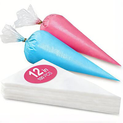 100PCS Disposable Heavy-Duty Baking Piping Bags - Anti-Leak