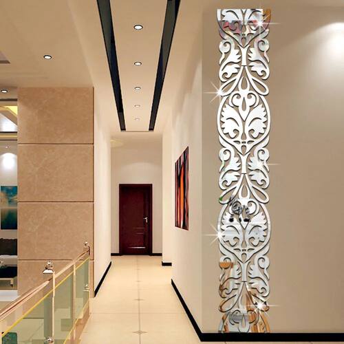 Diy 3D Mirror Wall Sticker Living Room Edge Strip Corner Lin