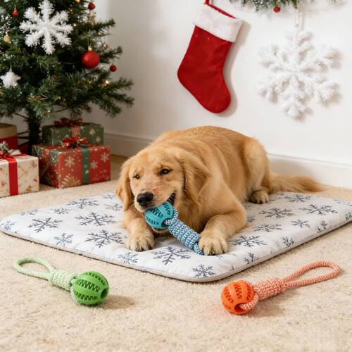 Durable Braided Rope Pet Chew Toy Ball - Dental Cleaning & T