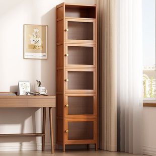 Simple bookshelf dustproof narrow storage cabinet book rack