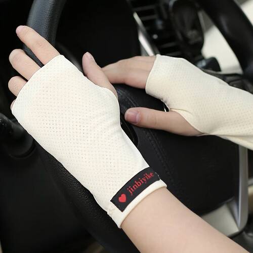Half finger sunscreen gloves for men sports fitness thin bre