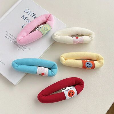 New Cream Color Puffy Sponge Bang Clip Large BB Hair Clip Si