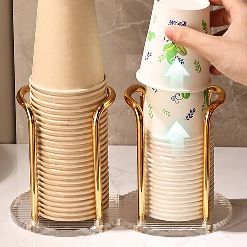Disposable Cup Acrylic  Storage Holder Water Tea Cups Dispen
