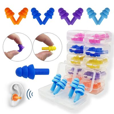 5/10 Pairs Swimming Earplugs with Box Soundproof Silicone Co