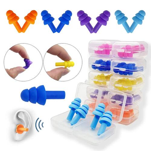 5/10 Pairs Swimming Earplugs with Box Soundproof Silicone Co