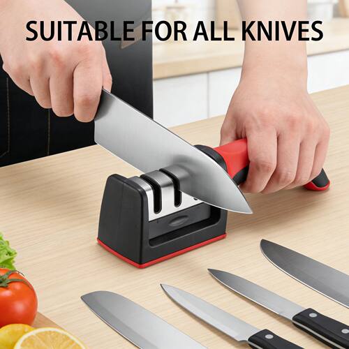 Ergonomic 3 Stage Manual Knife Sharpener Non-Slip Handle Kit