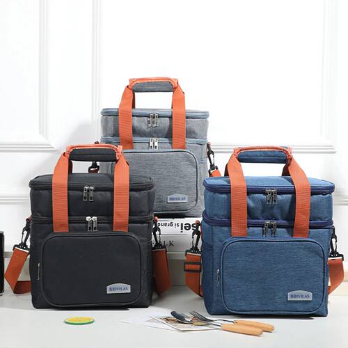 Portable Insulated Lunch Bag with Multiple Pockets Oxford Cl