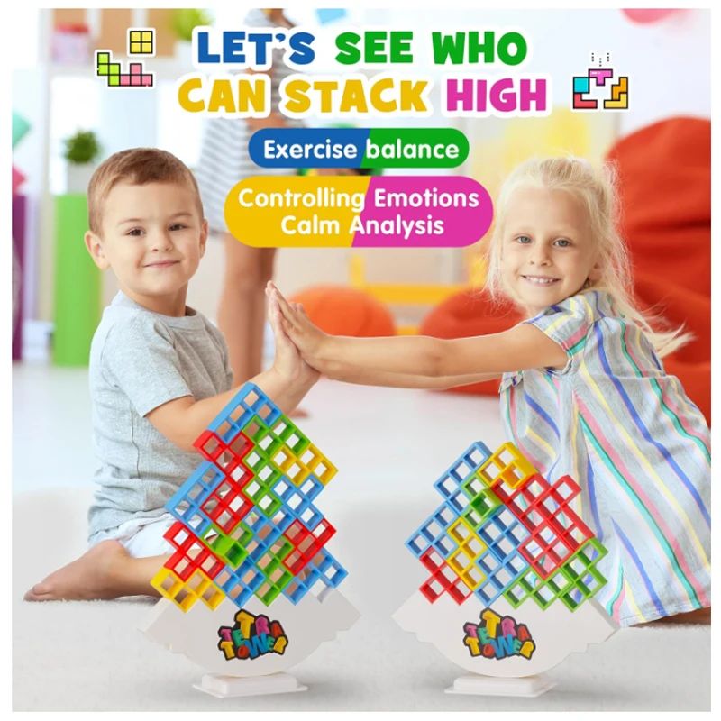 New 3D Tetris Tower Balancing Stacking Toys, Board Games for