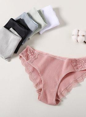 1Pcs/set Women Cotton Panties Low-Rise Underwear Lace Briefs