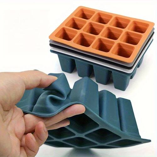 9 Plaid Pattern Square Silicone Seed Germination Tray with D