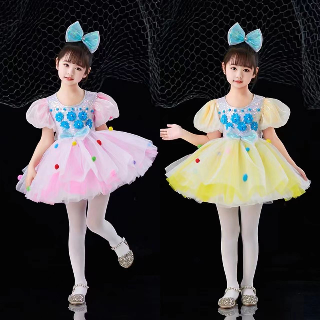 六一儿童演出服芭比梦蝶女童蓬蓬纱裙幼儿园可爱舞蹈亮片公主表演