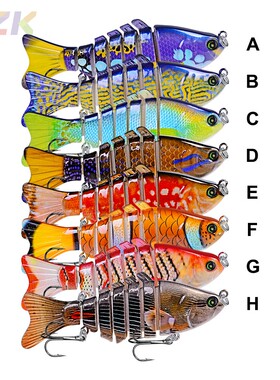 OEM定制多节鱼 10cm 15.61g仿生7节路亚饵塑料硬饵渔具m2