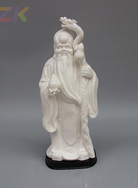 陶瓷福星禄星寿星摆件装饰礼品佛像福禄寿三星白瓷乔迁白瓷摆件m8