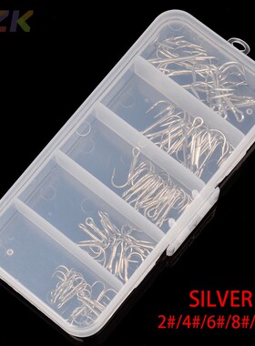 PRO BEROS2/4/6/8/10#三本钩路亚鱼钩绑毛5规格混装50只盒装m4