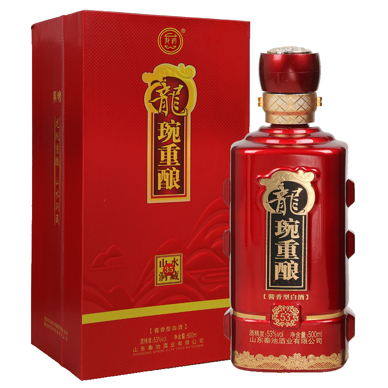 秦池龙琬酱酒山水洞藏35酱香型53度500ml坤沙大曲纯粮固态发酵