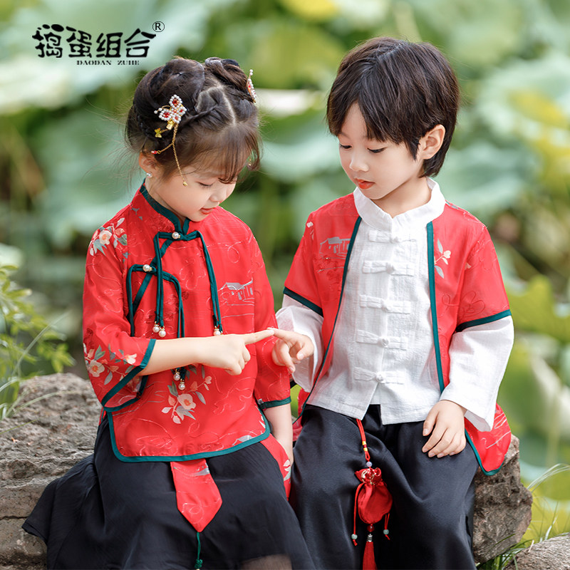 儿童中国风男童春秋民族风新中式亲子装小学生