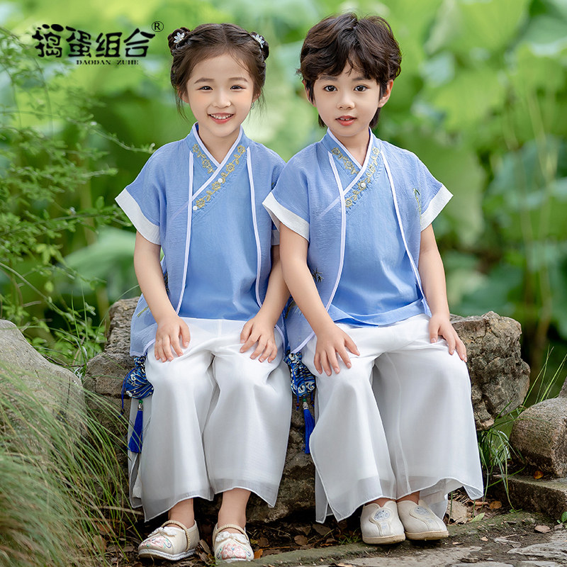 儿童男童古装夏装中式亲子装中国风幼儿园民族