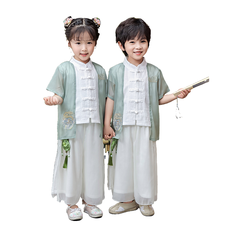 儿童汉服男童中国风古装春夏女童中式唐装小学生幼儿园中秋演出服