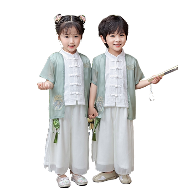 儿童古装中国风春夏女童中式唐装男童汉服小学生班服幼儿园演出服