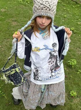 KAICHUJIN原创jojo东方仗助手绘涂鸦风格长袖