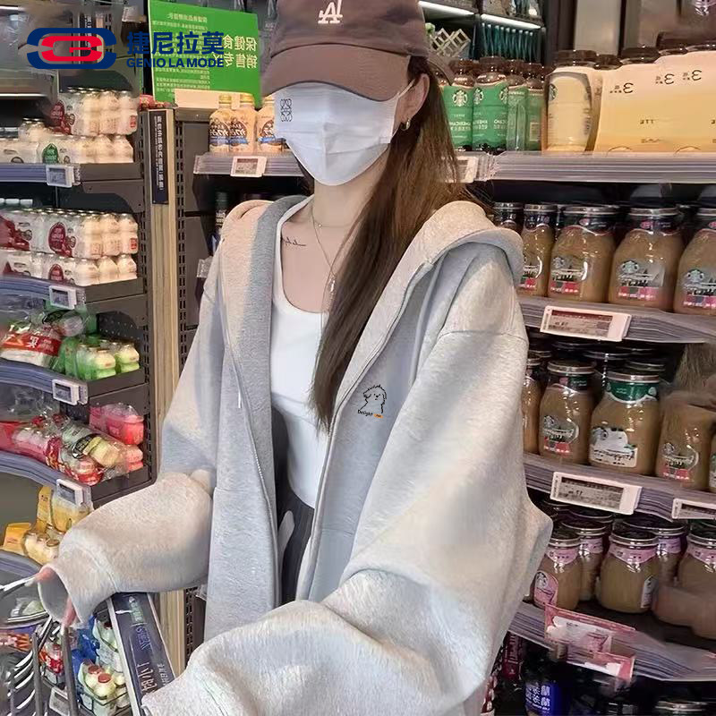 捷尼拉莫【赠新卡】加绒加厚卫衣开衫连帽绒衣情侣款帽衫外套