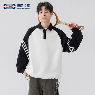 【敖瑞鹏代言】Geniolamode春季新款情侣休闲卫衣潮百搭套头上衣