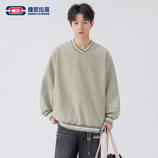 【敖瑞鹏代言】Geniolamode圆领卫衣早春新款百搭时尚款套头衫
