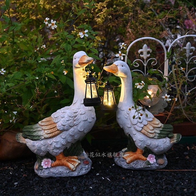欧式复古鸭子摆件太阳能灯户外天鹅阳台庭院装饰阳台照明花园装饰,家居饰品,户外/庭院摆件,淘宝优惠券,粉丝福利购,淘宝优惠卷