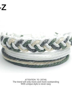 原创彩虹手工编织手绳情侣款一对