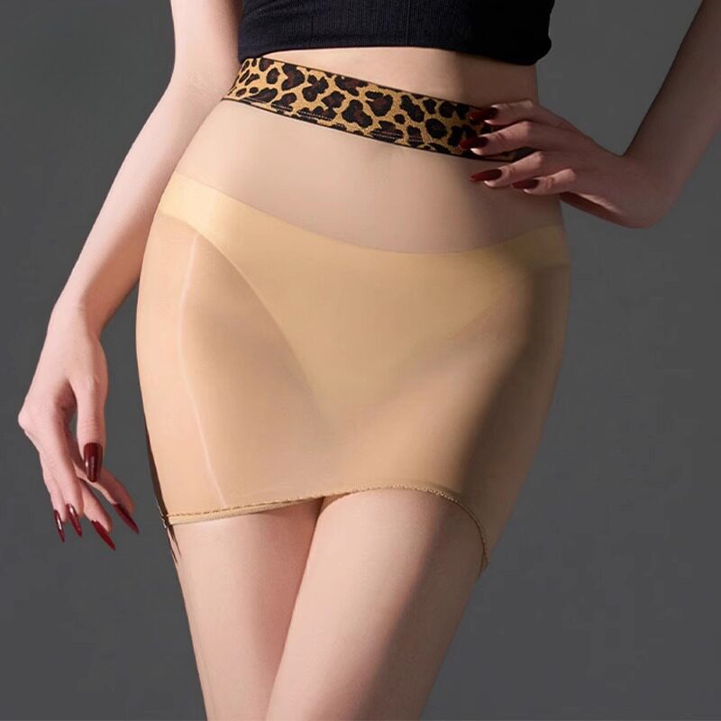 超薄5D性感豹纹短包裙透明丝袜包臀裙女情调夜店诱惑