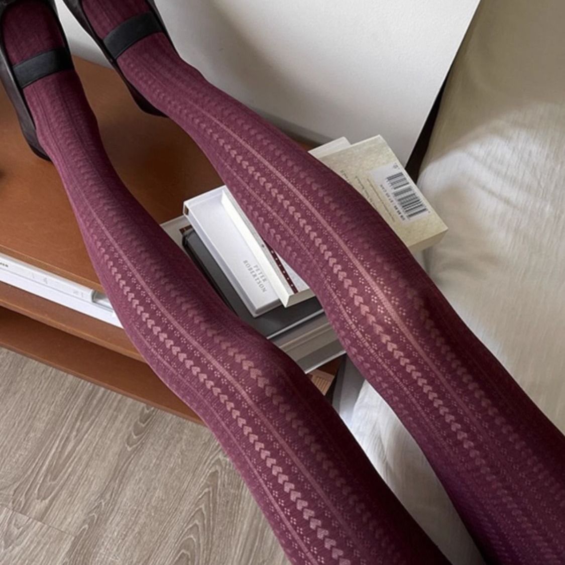 复古安可拉红唯美爱心丝袜