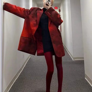 红色连裤袜女哑光天鹅绒春秋冬季本命年打底裤外穿紧身塑形打底袜