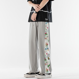 1015-2货号WK515-P40原创拼接印花休闲宽松冰丝裤男女控58，男装休闲裤，星座1015-2