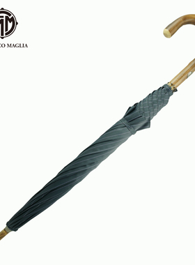 Francesco Maglia意大利手工雨伞FM长柄伞抛光栗木92玛洋伞现货